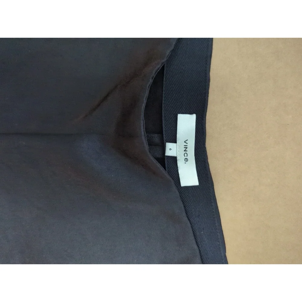 Vince Wide Leg Trouser Side Zip Classic Crepe Work Pants Sz 6 27" Inseam - Picture 3 of 8